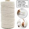 1Set Macrame Cord Cotton Rope With Wood Ring Wooden Beads For Diy Wall Hanging