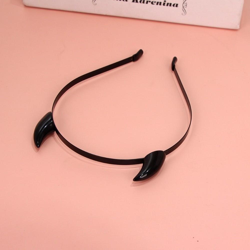 Resin Ox Horn Hair Clips Animal Anime Headband Devil Horn Hairband Daily Styling