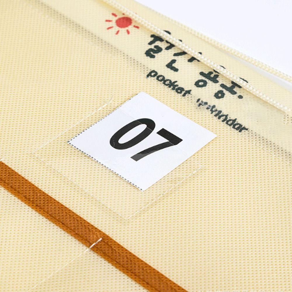 Numbered Wall Mounted With Pockets Hanging Storage Bag Calendar Bag Chart Holder Wall Decor