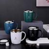 500ml Coffee Mug 304 Stainless Steel Double Layers Coffee Cup with Handle Leak-Proof Slide Cover Portable Thermal Water Bottle