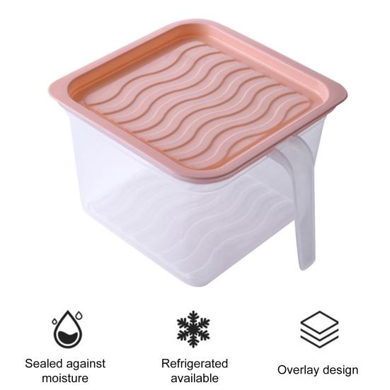 Ящик для хранения холодильника с ручкой крышки, штабелируемый, прозрачный, большой емкости, можно мыть в посудомоечной машине, безопасный для овощей, фруктов, органайзер для холодильника, контейнер для еды