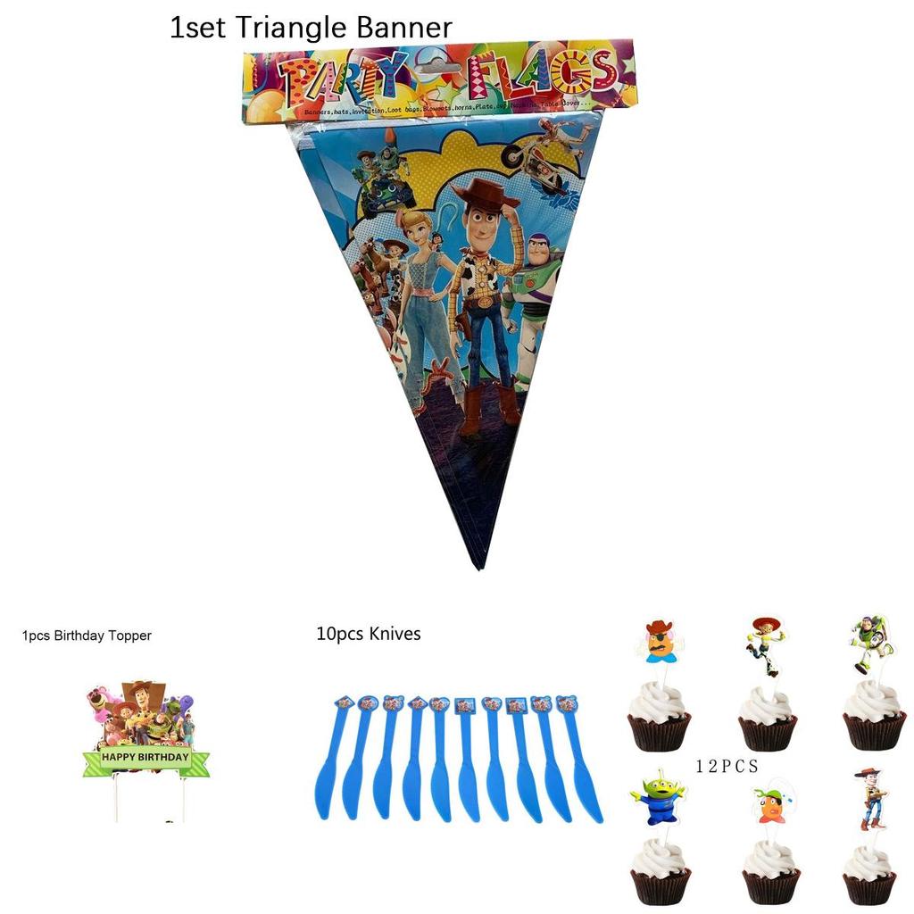 Story Toy Theme Buzz Woody Bo Peep Birthday Party Supplies Plates Cups Banner