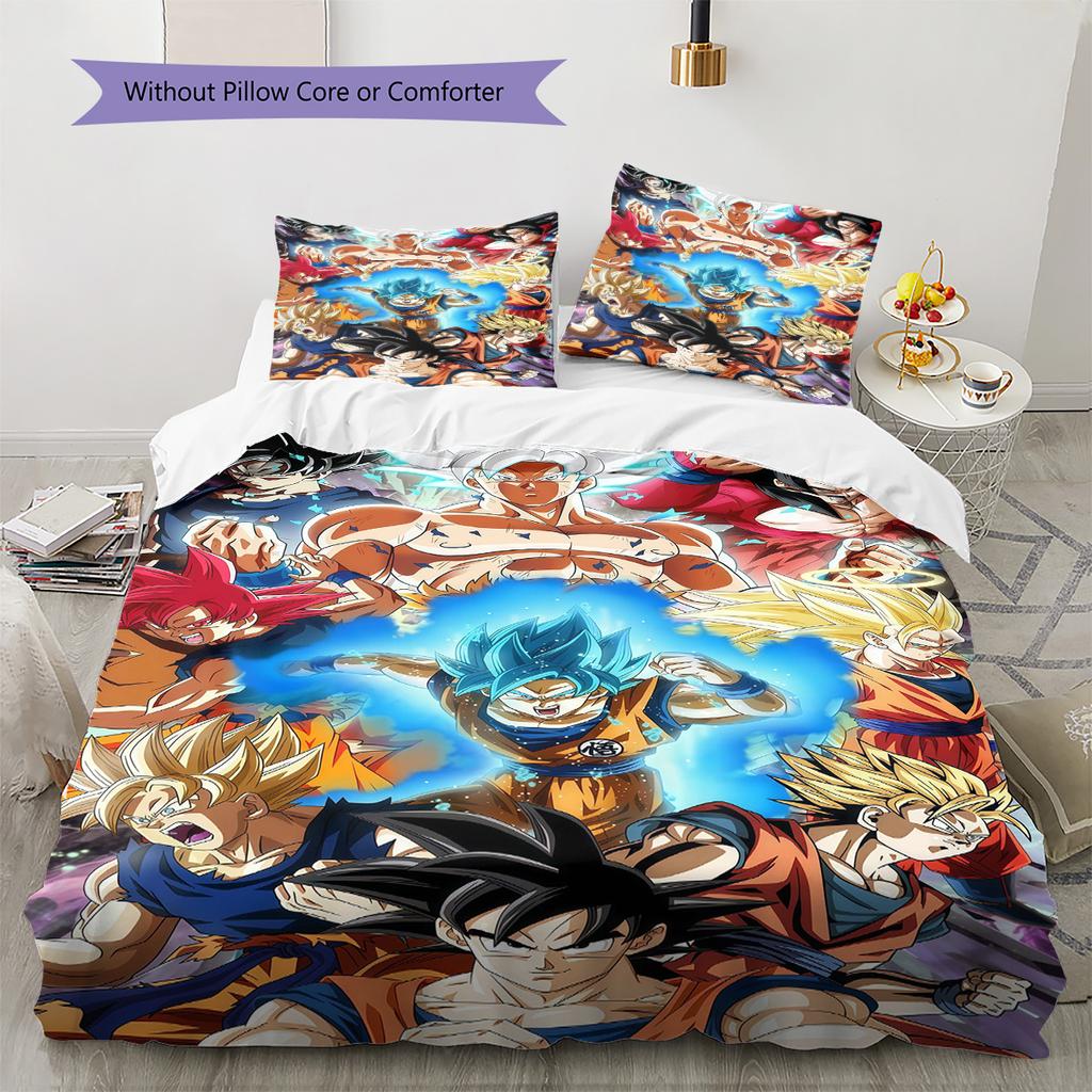 Dragon Ball Stylish Bedding Set Breathable Duvet Cover Lightweight for Bedroom Living Room