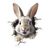 Пробивающий стену кролик Наклейка на стену Водонепроницаемый ПВХ Самоклеящийся Дом Офис Гостиная 3D Эффект Заяц Настенное искусство Украшение Декаль