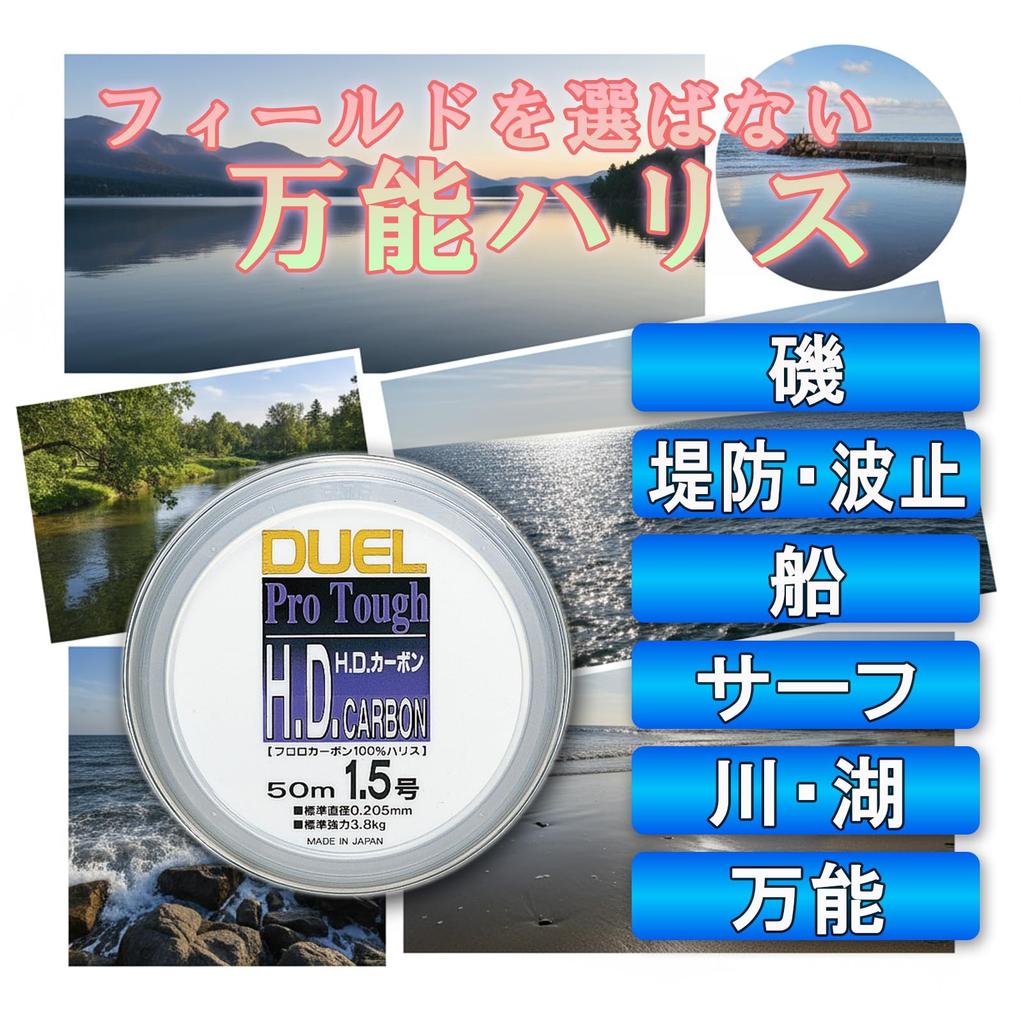 DUEL Fluorocarbon 40mm H854 H.D. Line, 50m, #12, Clear,