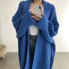 Women's Autumn Winter Solid Knitting Long Coat Fashion Women Warm Long Sleeve Sweater Coat