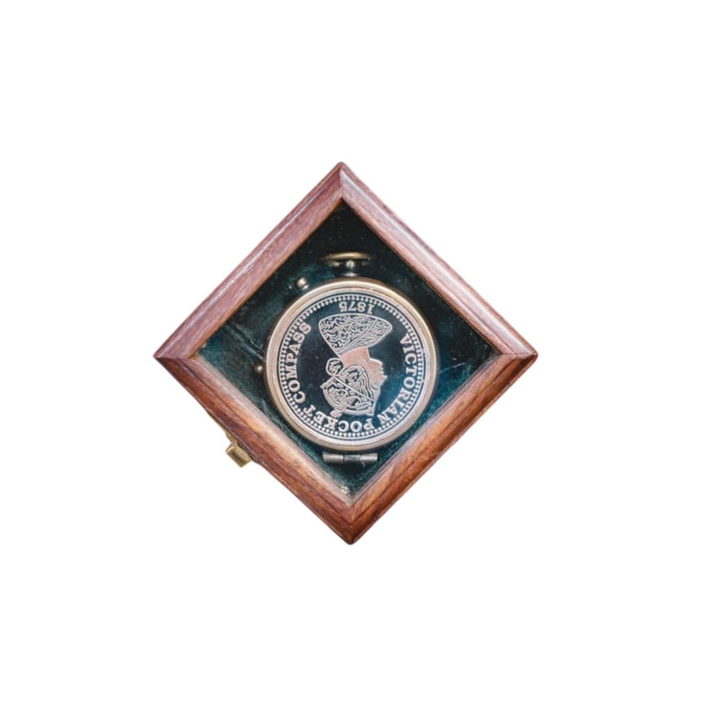 Карманный морской компас ручной работы из латуни Victoria Nautical Compass Подарок мужу, мужской подарок, подарок для нее, свадебный подарок