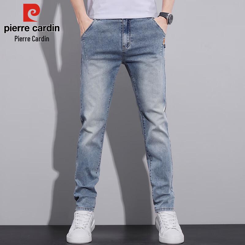 Мужские джинсы Pierre Cardin зауженного кроя с вышивкой для повседневной носки
