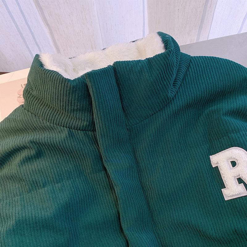 Зимняя фланелевая куртка из хлопка со стойкой, плюшевая куртка-пуховик, двусторонняя куртка для мужчин