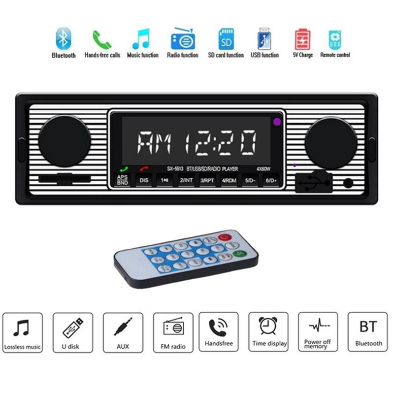 Bluetooth Ретро Автомобильное Радио Mp3-плеер Стерео Usb Aux Классическая Автомобильная Стерео-Аудио