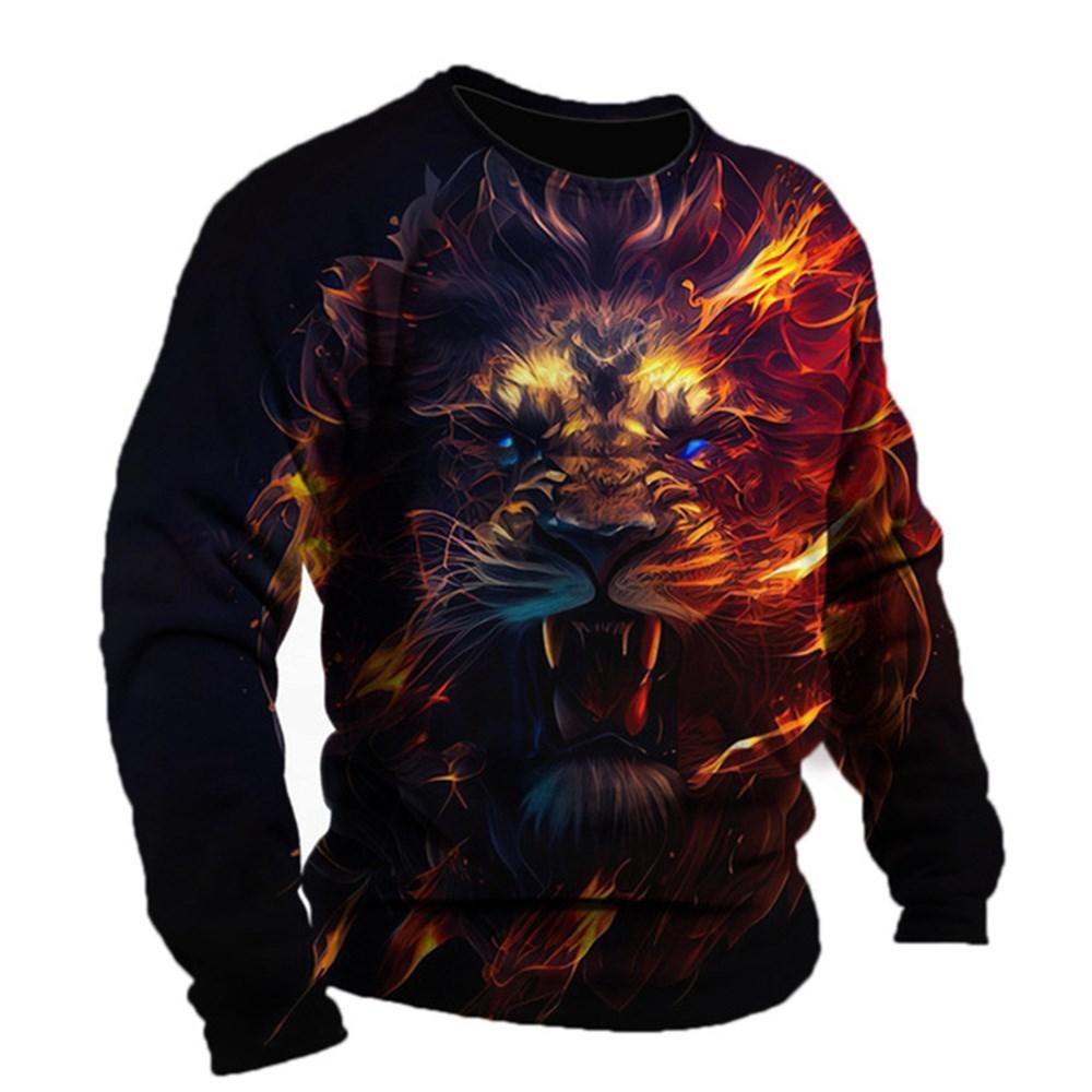 Retro Men's Long Sleeve T-shirt Animal Print Shirt Animal Pattern Clothing Street Apparel Sleeve