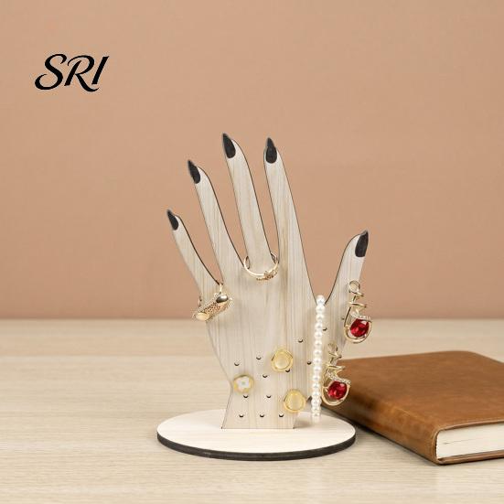 Jewelry Holder Stand Hand Shape Ring Holder, 2D Wooden Display for Bracelet And Earring Rings Necklace, Minimalist Dresser Decor, Decorative