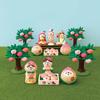 Японские креативные игрушки Серия Персик ZAKKA Декорация фигурки кошки Микроландшафт Реквизит для фото Миниатюрный смоляной подарок DIY украшения