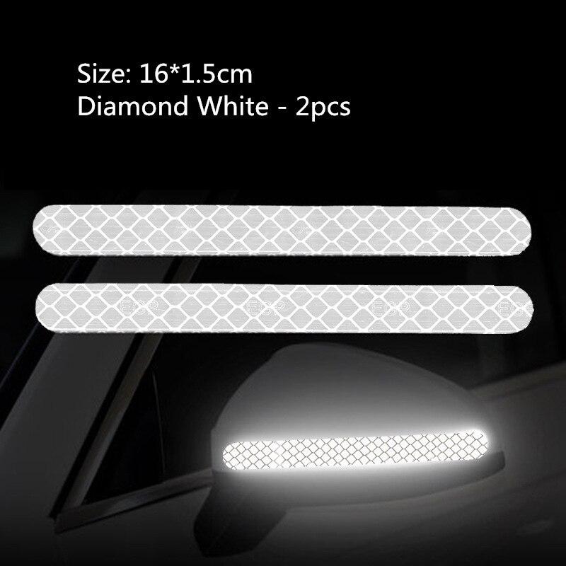 2PCS Car Stickers Mirror Reflective Strip Anti-collision Warning Stickers Exterior Reflex Tape Reflective Strip KTY