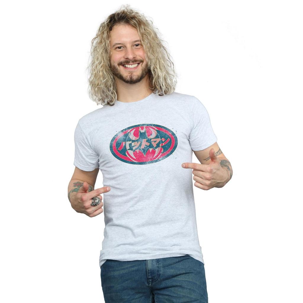 DC Comics Мужская красная футболка с японским логотипом Batman