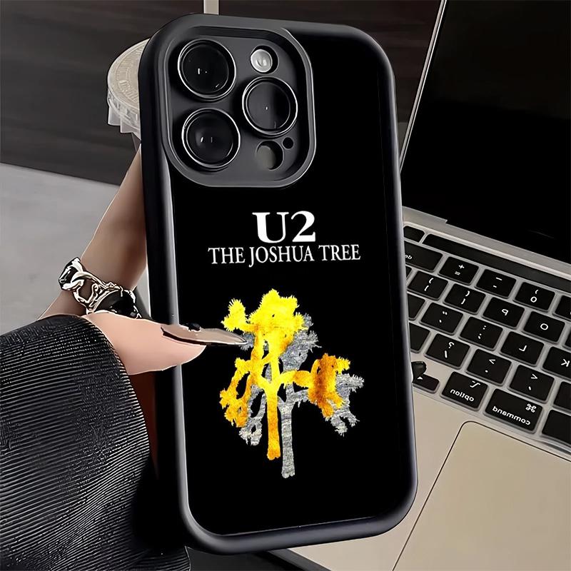 Чехол для телефона iPhone 17 Air 16E 15 16 Pro Max U-U2 Обложка Rock Band 14 Plus 13 12 Mini Мягкий силиконовый чехол Fundas