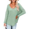 New Women's Waffle Knit Loose Batwing Long Sleeve Top, Casual Fashion Casual Top for Women Europe America Style