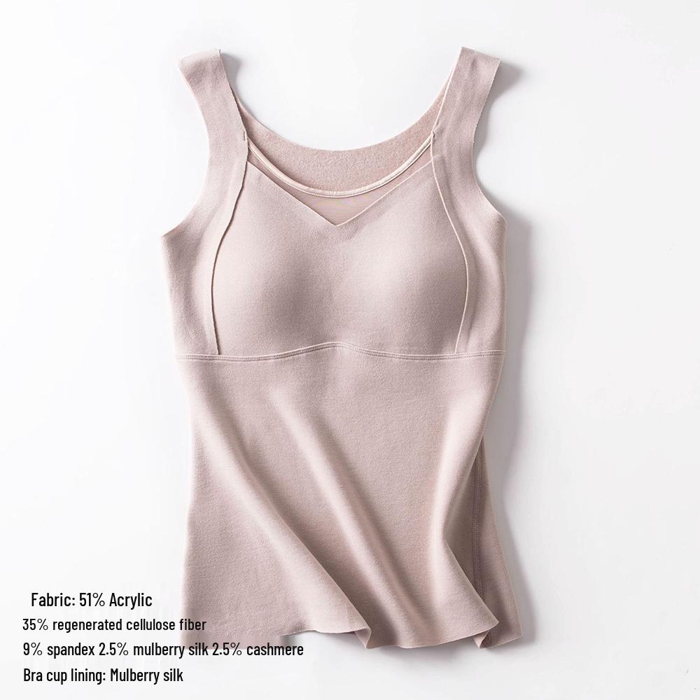 Осень 2025 Приталенная футболка с круглым вырезом из шелковой шерсти - Теплая, приятная к коже, однотонная