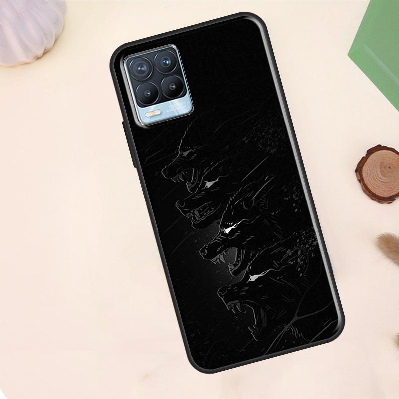 Волк искусство черный Чехол для Realme C75 C63 C61 C55 C51 C53 C35 C65 C67 C71 11 12 13 14 15 Pro Plus GT6 GT7 Pro