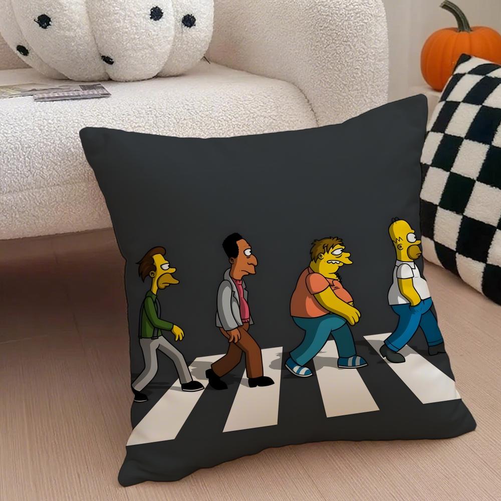 The Ssimpsons Cartoon Sofa Cushion Cover Throw Pillow Cover Hidden Button Durable Polyester Chair Cushion