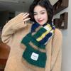 Korean Style Multicolor Cashmere Shawl Windproof Women Winter Scarves Knitted Stripe Scarf  Student