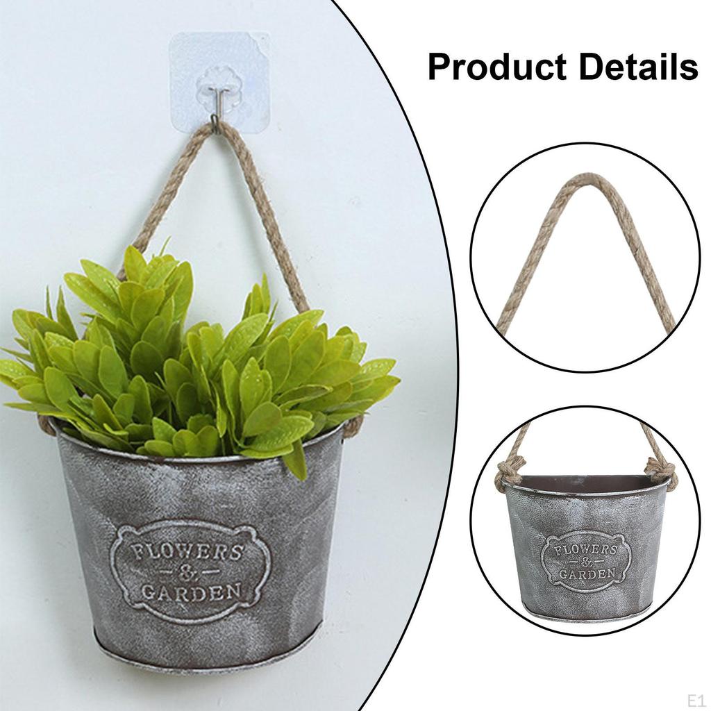 Hanging Planter Wall Flower Pot Holder Sturdy Basket for Farmhouse Balcony