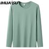 Весенне-осенняя мужская футболка с длинными рукавами, мужская рубашка с круглым воротником