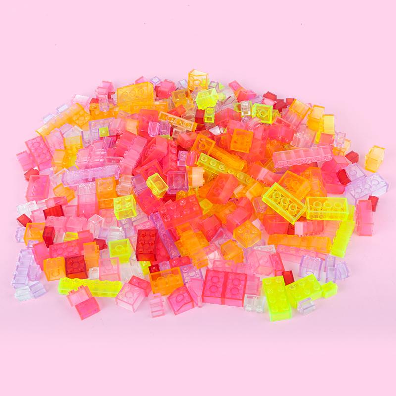 300 штук прозрачных строительных блоков для мальчиков и девочек, город DIY, креативные кирпичи, совместимые с MOC, объемная базовая пластина, обучающие детские игрушечные блоки