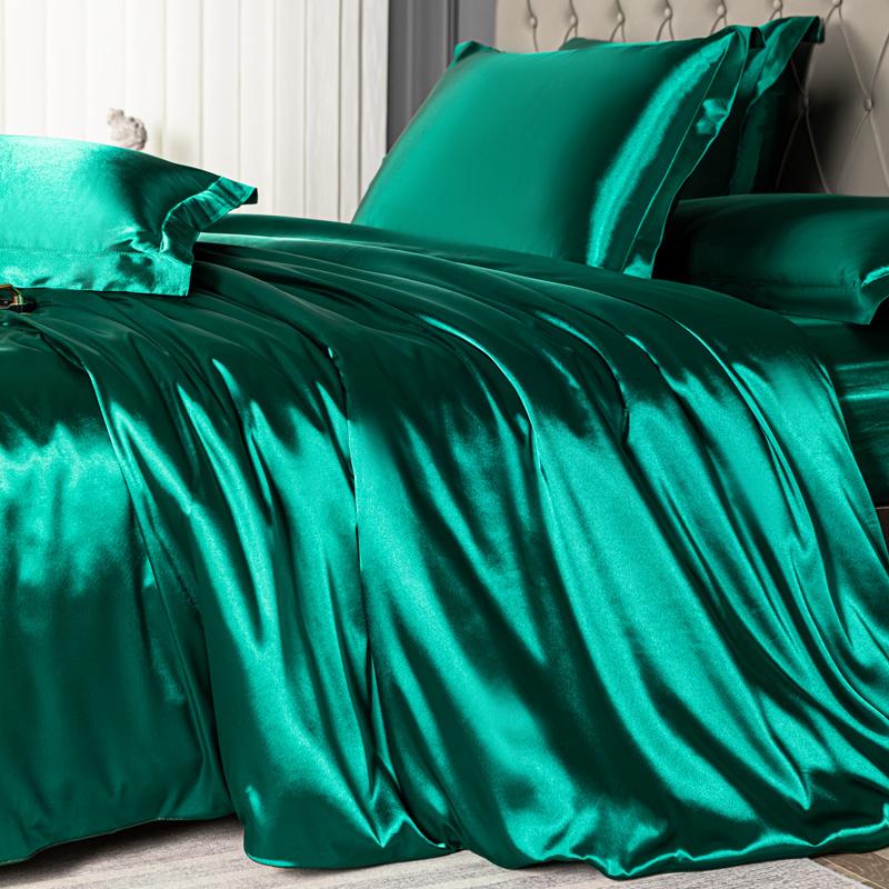 Домашняя кровать комплект простыней из четырех частей летняя шелковистая легкая прохладная простыня из трех частей пододеяльник постельное белье
