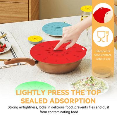 5 шт. Многоразовые Универсальные Силиконовые Герметичные Крышки для Сохранения Свежести Легкий Герметизатор Миска Банка Кастрюля Сковорода Защита от Перелива Кухонная Посуда
