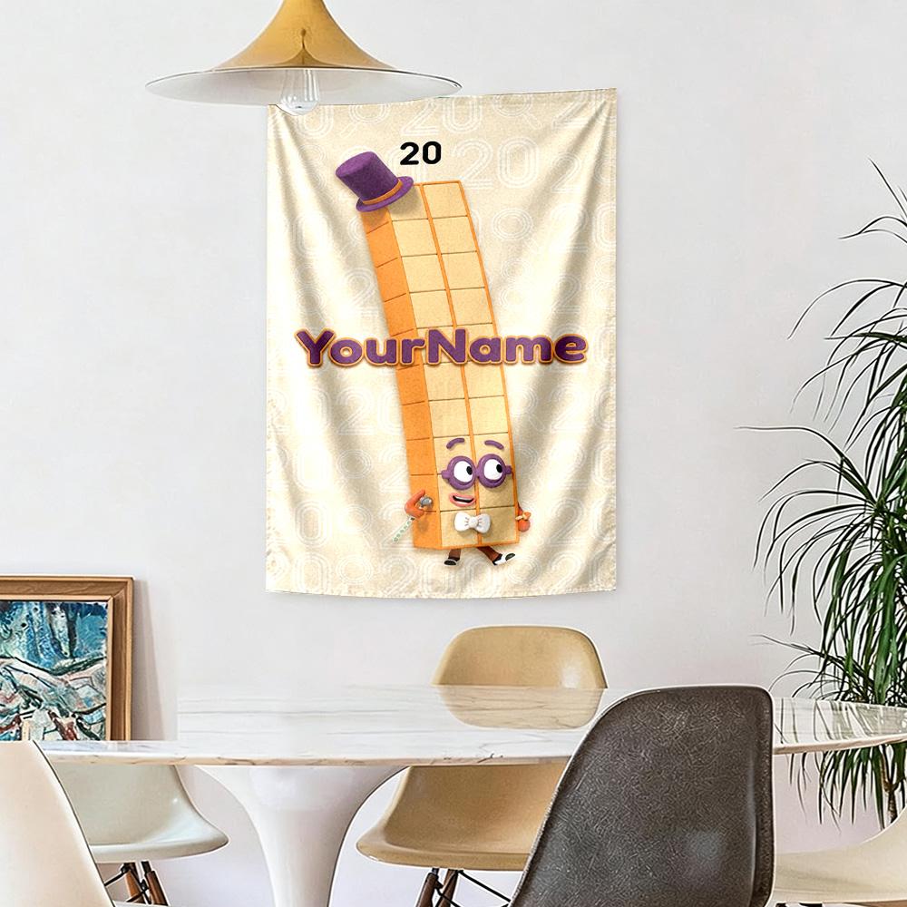 Numberblocks Custom Your Name Wall Decor Tapestry Art For Pet Memorial Birthdaywedding Party Backdrop Family Gift