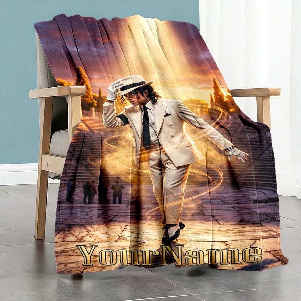 Michael Jackson 121 Personalized Text Blanket Throw Personalized Blanket Ultra-Soft Perfect for Bed Couch Office Chair Office