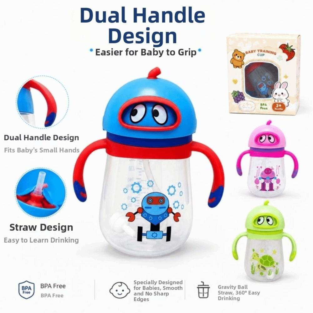 with Handles Baby Sippy Cup 300ML Baby Drinking Cup Cute Baby Training Cup Baby Transition Cup
