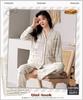 PHOLEEY Open Relaxed Loungewear Women's Pajamas, V-Neck, Collar, 100% Cotton, Fit,