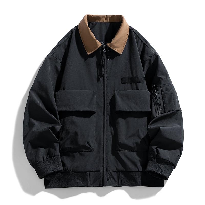 Lapel Three-proof Jacket Boys Summer New Outdoor Loose Tooling Jacket Men's Clothing