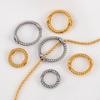 5pcs Stainless Steel Lace Beads Set Bead Ring Double Hole DIY Handmade String Bead Hollow Loose Spacer Beads Jewelry Accessories