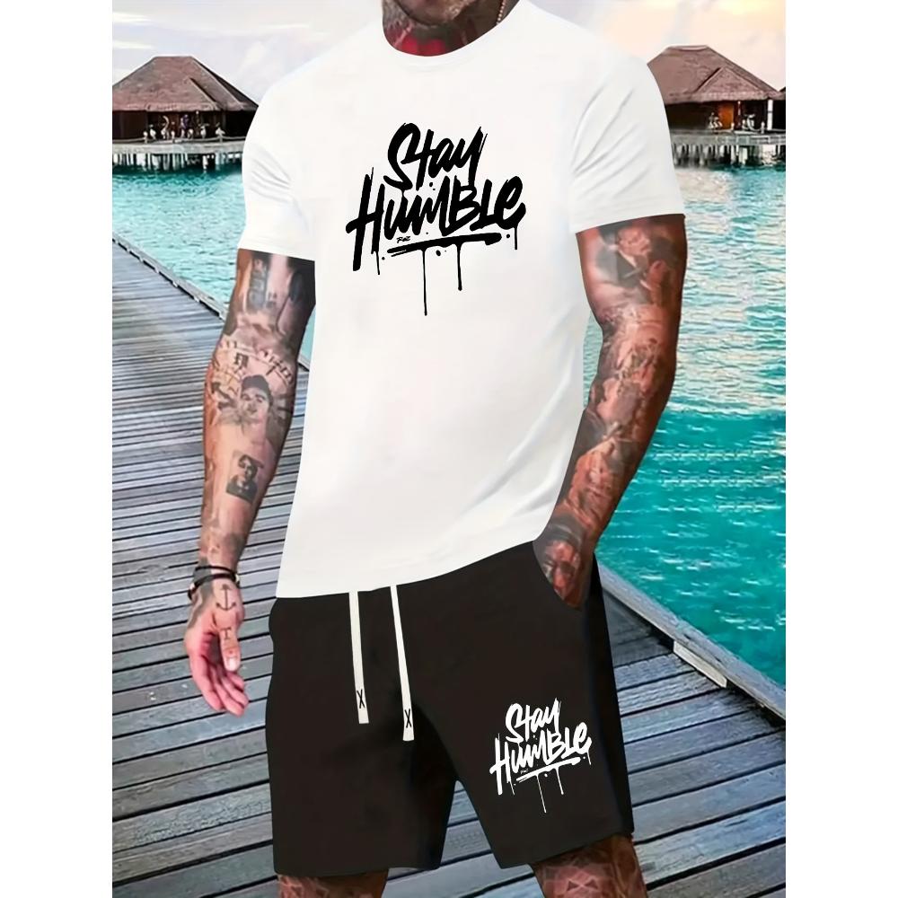 Мужская футболка и шорты в гавайском стиле с 3D-принтом, летний повседневный комплект с короткими рукавами для отдыха на природе и пляжа, мужские повседневные шорты