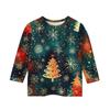 Рождественские топы с принтом для девочек-подростков 5-16 лет, футболки с круглым вырезом и рукавами 3/4, модные топы, нарядные футболки