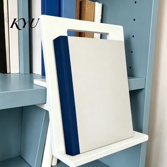 Clip-on Book Display Rack for Bookshelf , No Drill Hollow Holder, Minimalist Stand Heavy Duty Plastic Showcase Home Office Library Storage