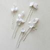 BH036 Ceramic Flower Hair Clip Comb Set Alloy Material for Women Stylish Accessory