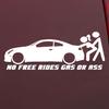 Funny No Free or Ass Rides Gas Vehicle Car Reflective Decals Sticker Decoration