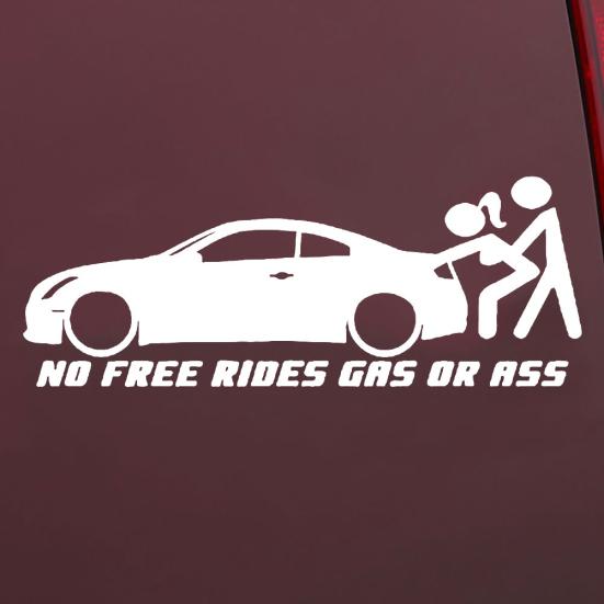 Funny No Free or Ass Rides Gas Vehicle Car Reflective Decals Sticker Decoration