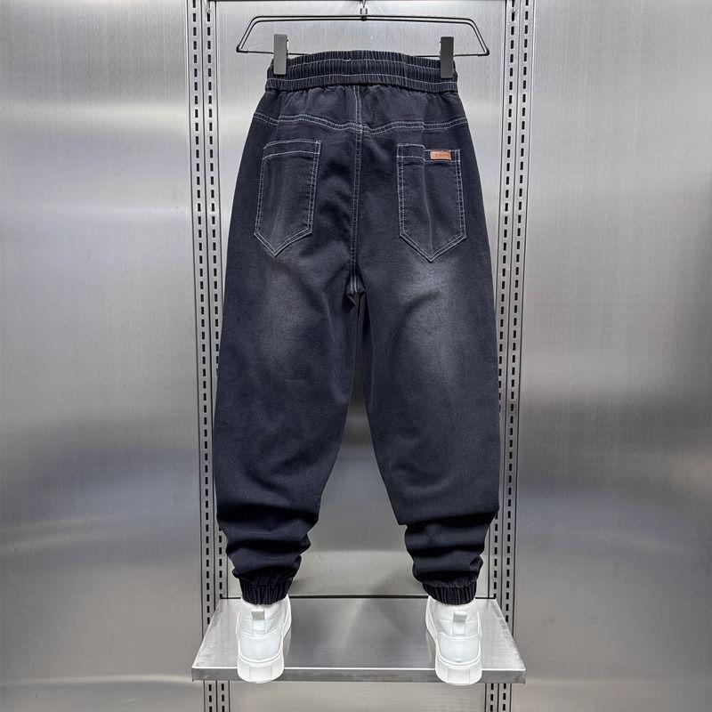 Y2k Fashion Japanese Harajuku Baggy Harem Jeans Men Black Korean Streetwear Hip Hop Casual Denim Pants for Street Daily Wear