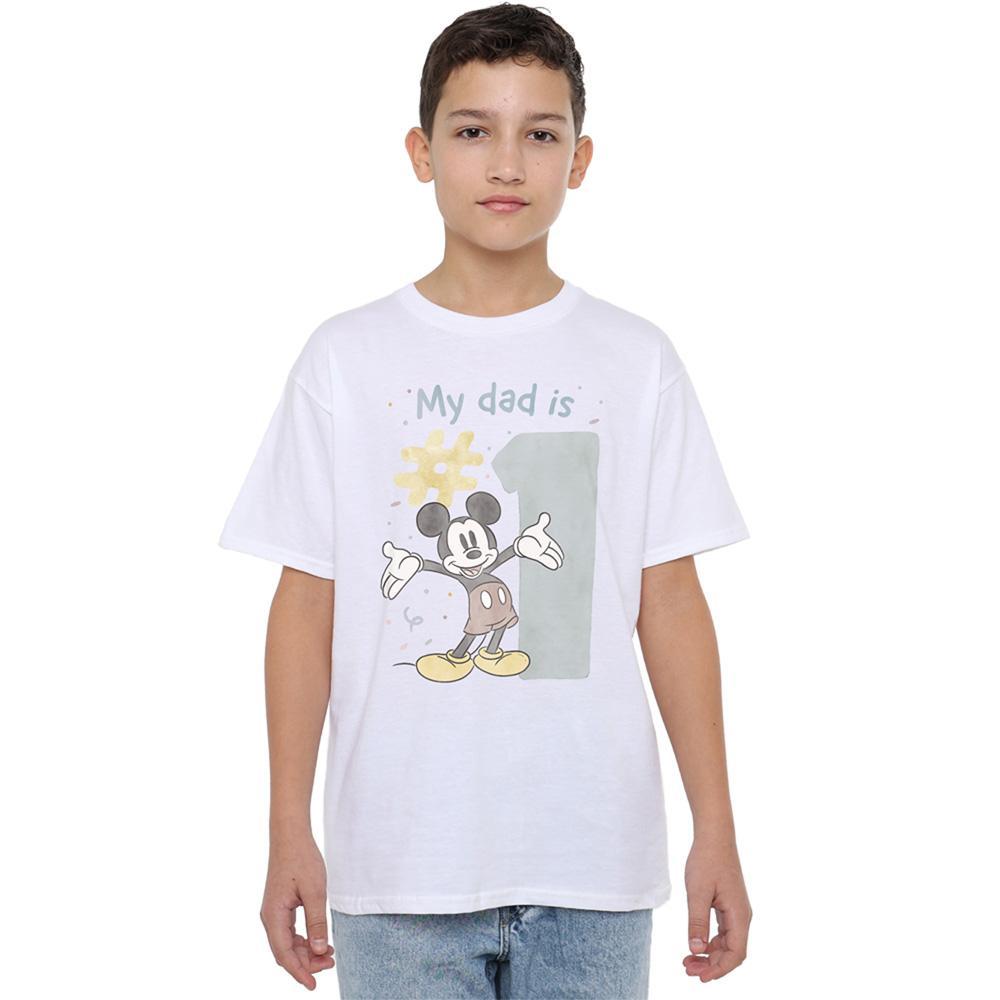 Mickey & Friends Unisex Adult No.1 Dad Mickey Mouse Watercolour T-Shirt