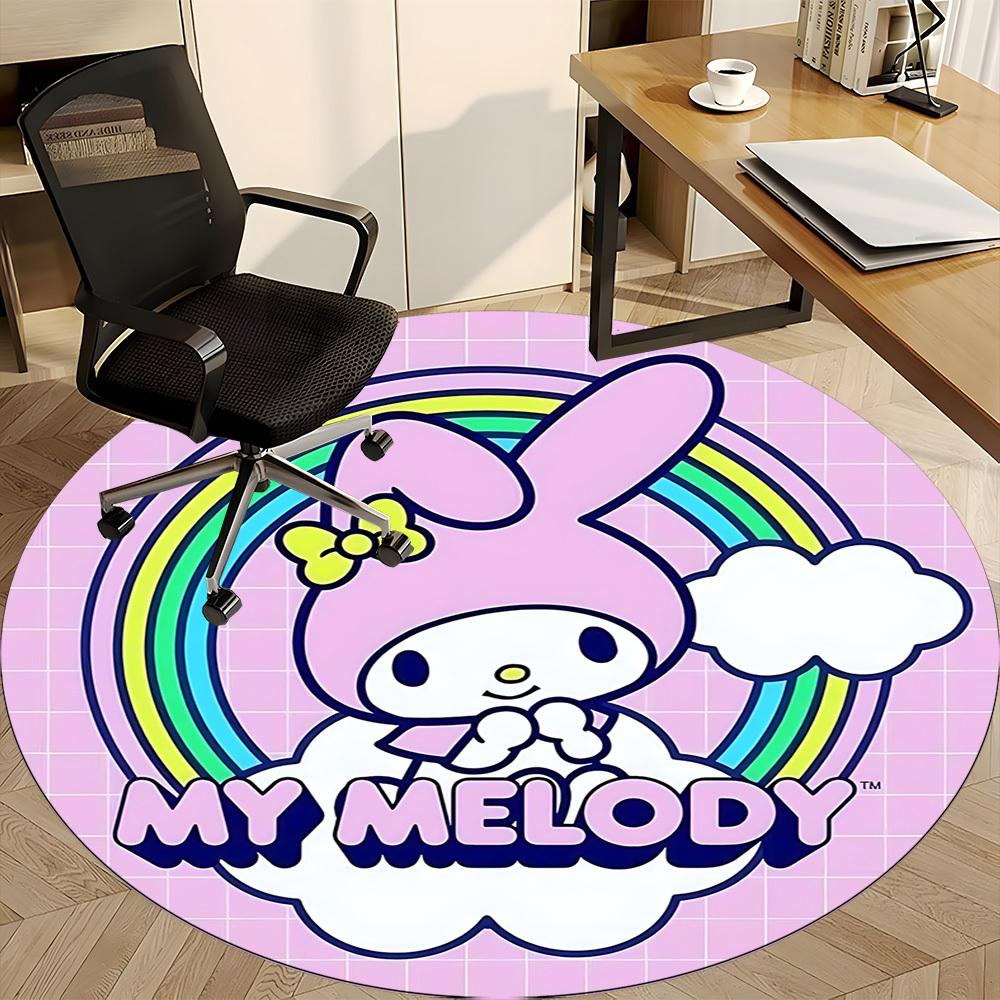 Круглый коврик Sanrio My Melody для офиса, под офисные стулья, спальни, гостиной, домашний декор a0908160