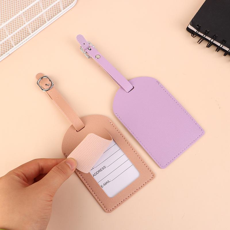 1 шт. Портативная бирка для багажа из искусственной кожи, идентификационная этикетка для чемодана, багажная доска, имя бирки, адрес, держатель для проездного паспорта