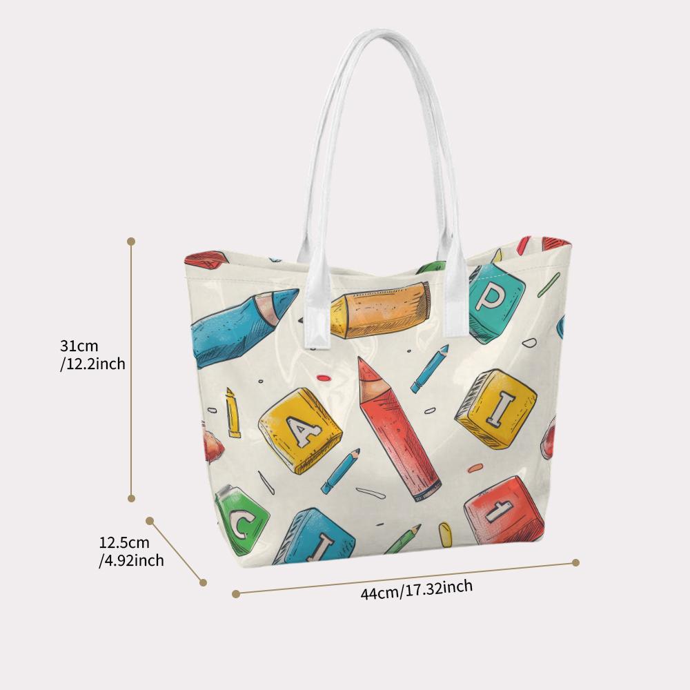 Cute Graffiti Tote Bag Large Capacity Daily Casual Shoulder Bag for Women Lightweight Handbag for Shopping Work Travel