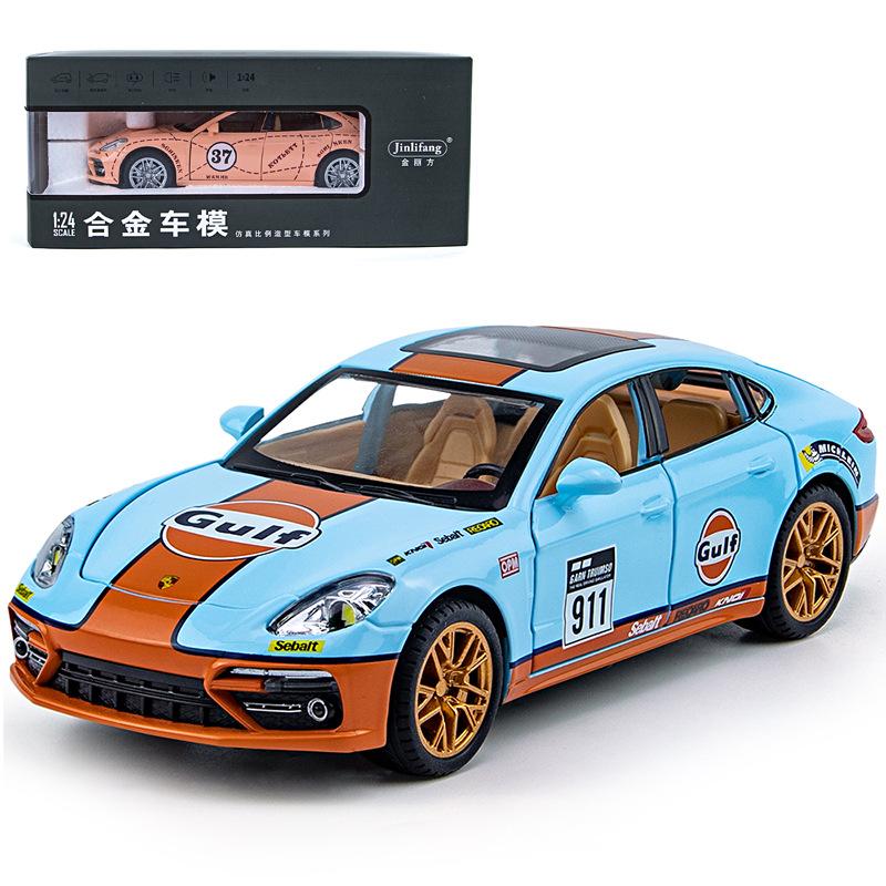 1/24 масштаб Panamera, литая под давлением модель автомобиля, игрушечный автомобиль с откатным механизмом, звуком и светом для детей, коллекция подарков для мальчиков и девочек