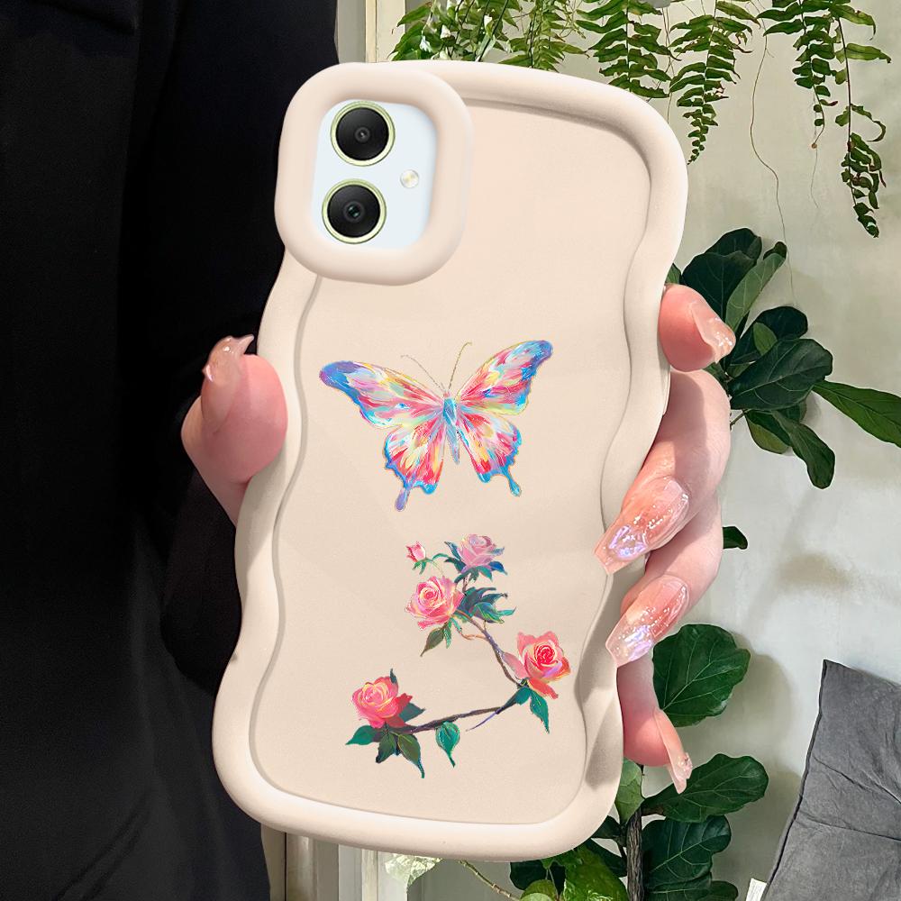 Мягкий чехол для телефона Roses Butterfly для Samsung Galaxy A52 A73 A12 A11 S24 Ultra 5G S23 S22 S21 S20 FE Wave Edge, противоударный защитный резиновый чехол