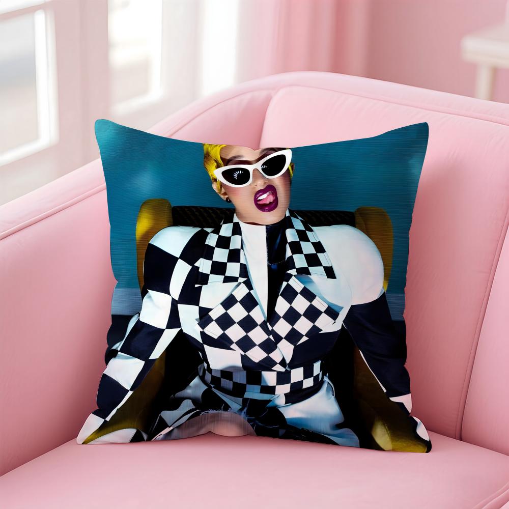 Bold Rap American Sexy Cool Singer CCardi B Cushion Cover Pillow Case Soft Skin Friendly Fabric Concealed Zipper